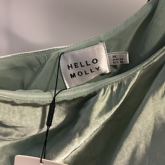 Hello Molly - XL - Sage Green - One shoulder dress with leg slit - Picture 3 of 6